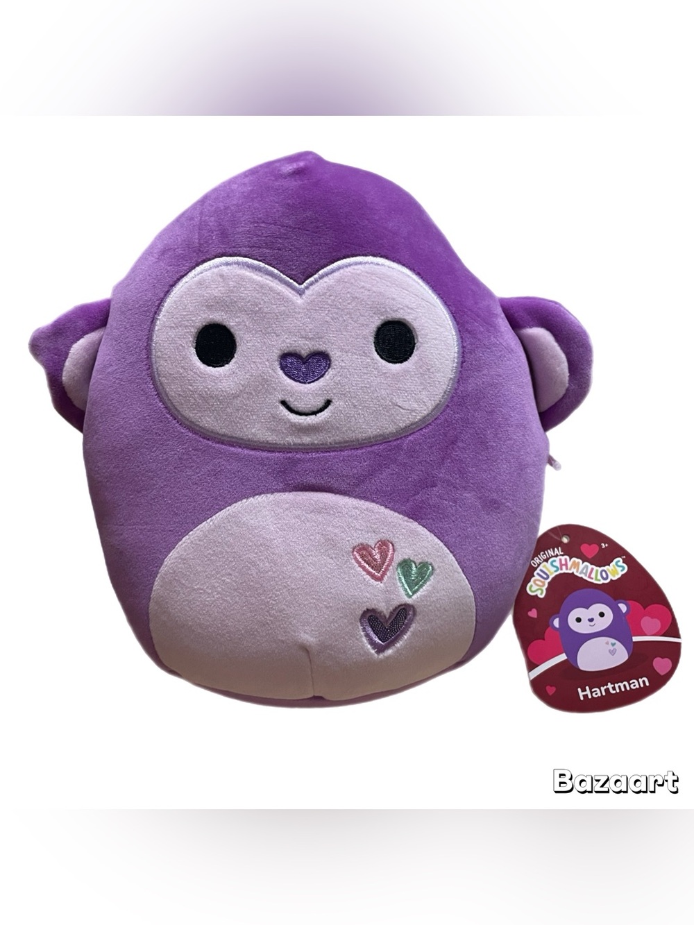 Squishmallows Hartman Purple Monkey Plush 8” Valentine’s Day NWT 2025